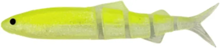 Swimbait souple Imakatsu Javallon 110 Super Real coloris Clear Lime Shad, vue de profil