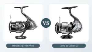 Moulinets Shimano 24 Twin Power et Daiwa 24 Certate LT face à face